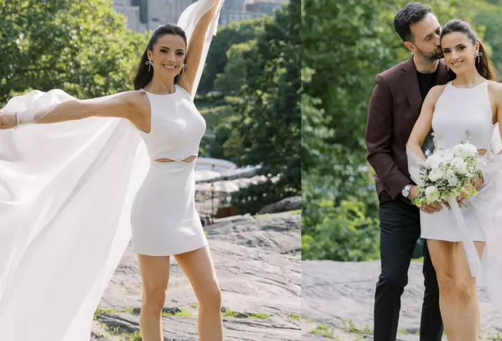 Actrița Ioana Blaj a încălcat o regulă la nunta Oanei Moșneagu cu Vlad Gherman: s-a îmbrăcat în alb! Soțul ei, Ducu Ion, a venit în tricou, tot alb, iar fanii i-au taxat: "Urât din partea lor"