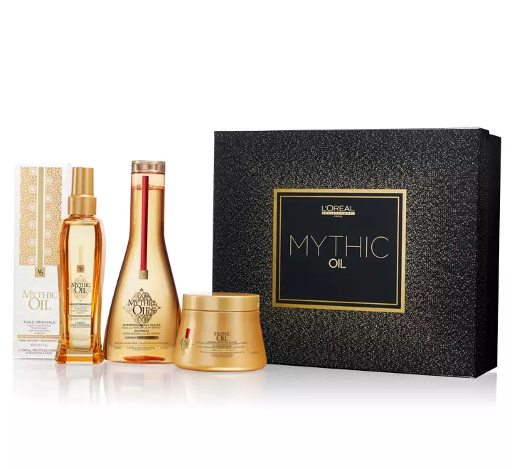 Set cadou șampon, mască pentru păr gros, ulei original, L’Oréal Professionnel, Mythic Oil,  199.9 lei