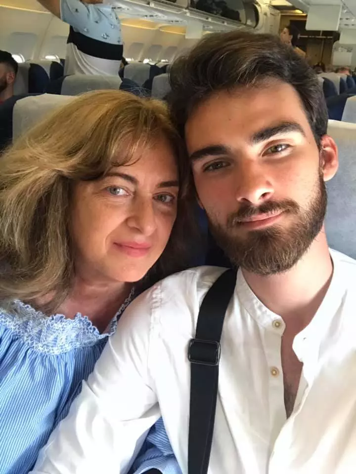 Octavian Ene și mama lui