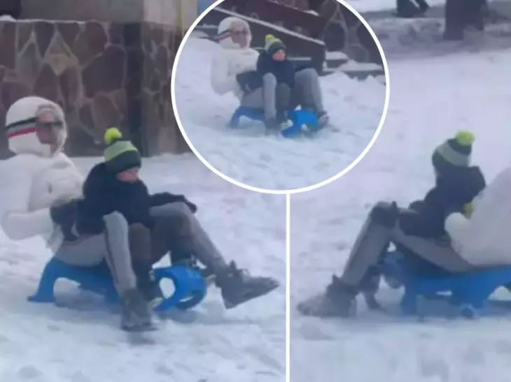 Oamenilor nu le-a venit să cradă că e el! La 58 de ani s-a distrat ca-n copilărie, pe săniuță! Artistul nostru a făcut furori pe pârtie! FOTO