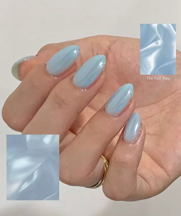 modele unghii vară 2026 - unghii bleu