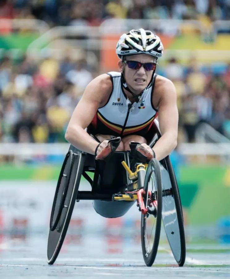 Marieke Vervoort in timpul cursei de viteza