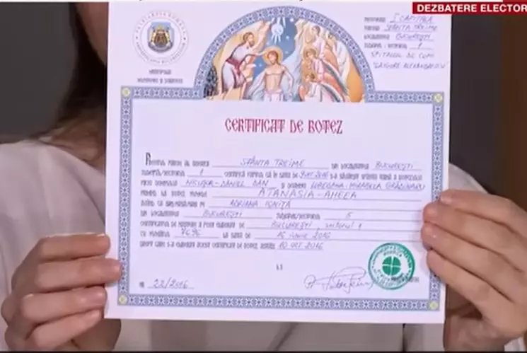 certificat botez aheea