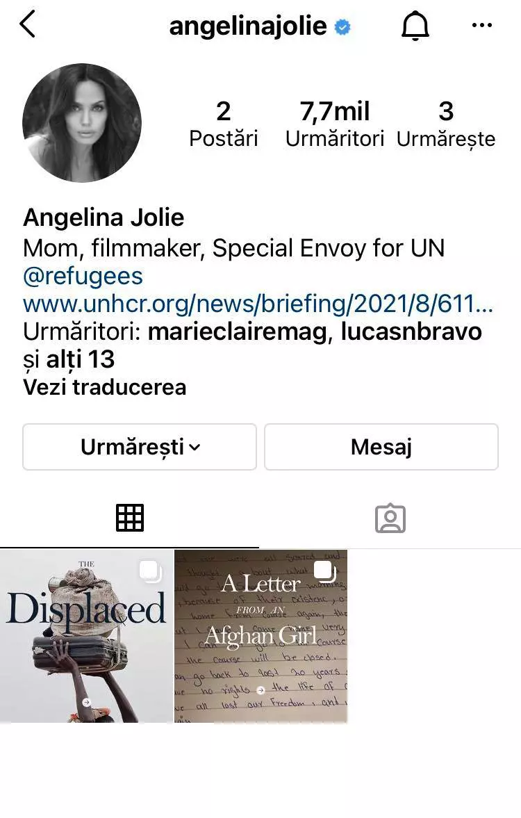 Angelina Jolie Instagram