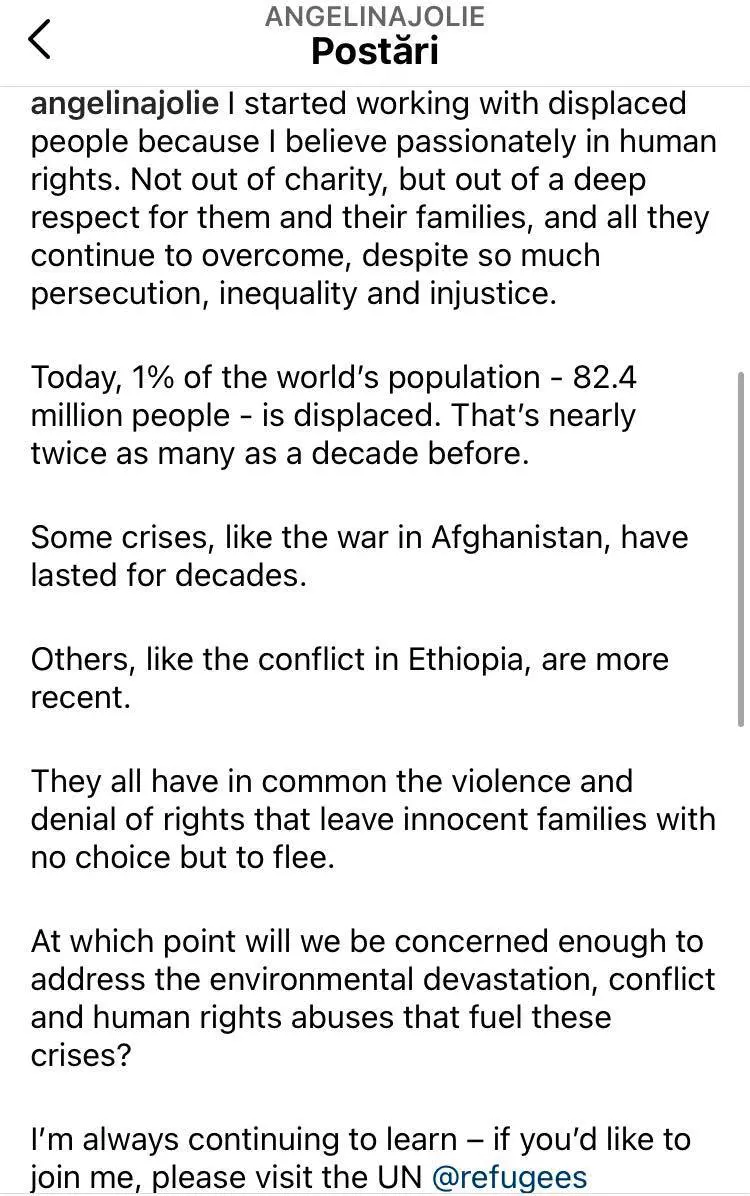 Angelina Jolie Instagram
