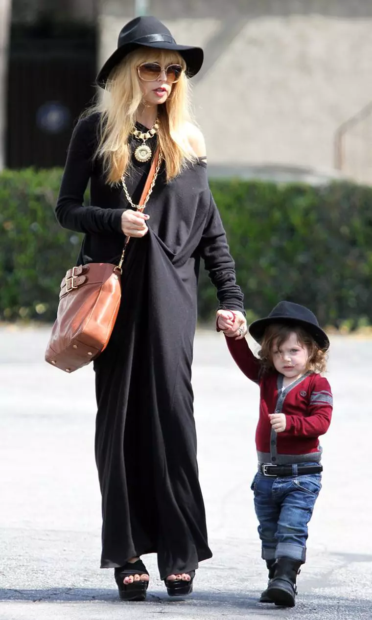 RACHEL ZOE AND HER SON SKYLAR WEAR MATCHING HATS IN LA