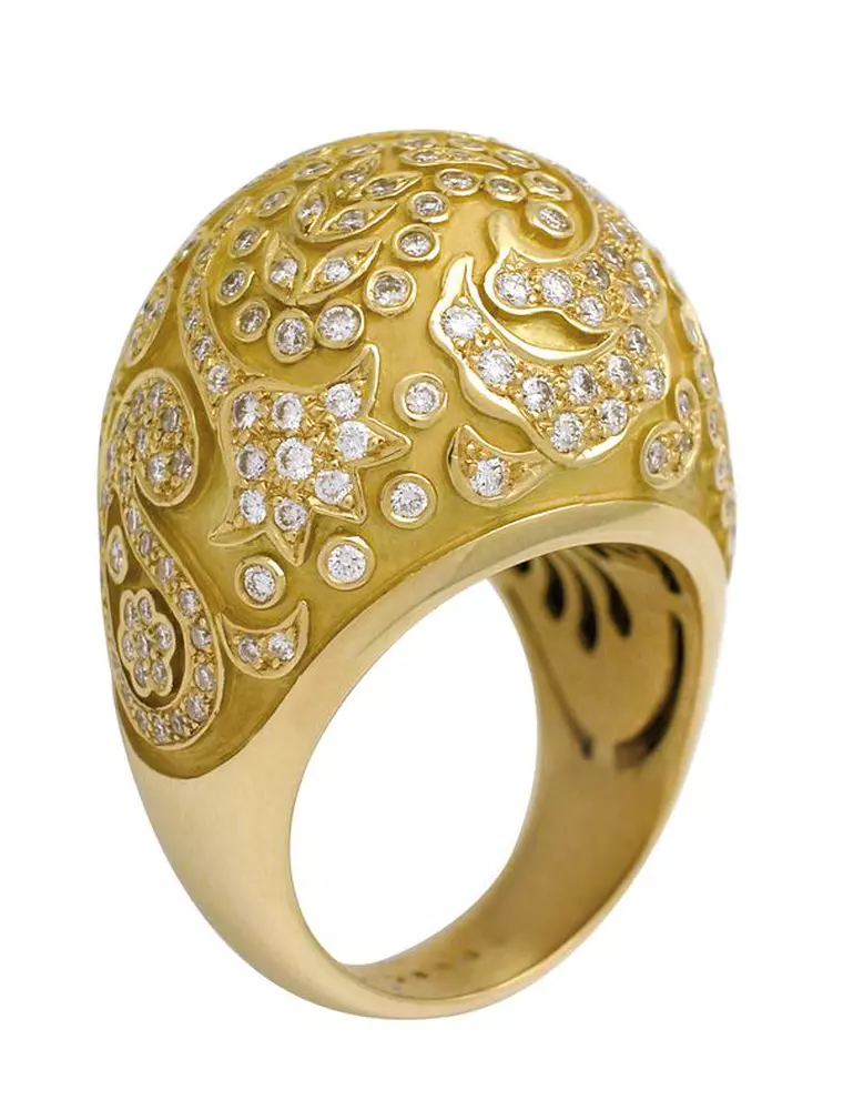 Sofía Vergara 2 - Aqua ring in yellow gold & diamonds