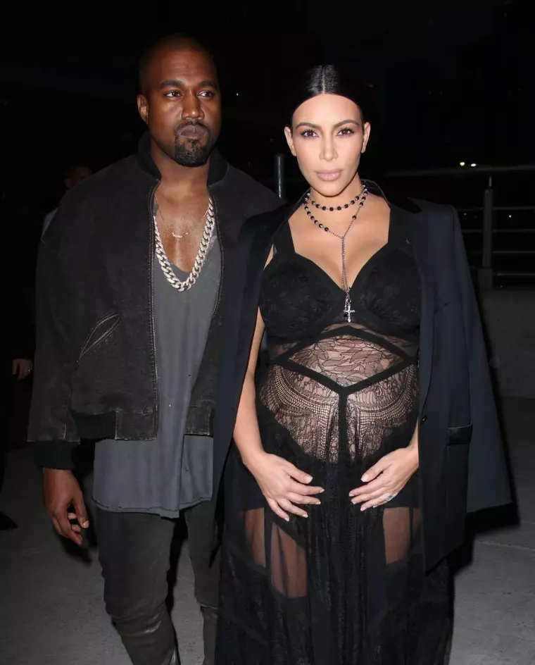 Mandatory Credit: Photo by Matthew Baron/BEImages (2813600hj) Kanye West and Kim Kardashian West backstage Givenchy show, Spring Summer 2016, New York Fashion Week, America - 11 Sep 2015