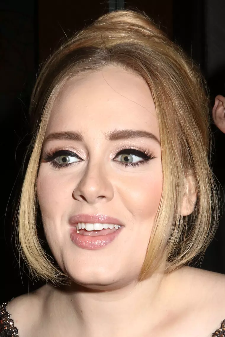 Adele Adkins greets her fans after performing at Radio City Music Hall in New York.    November 17, 2015