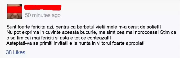 anunt sarcina pe facebook