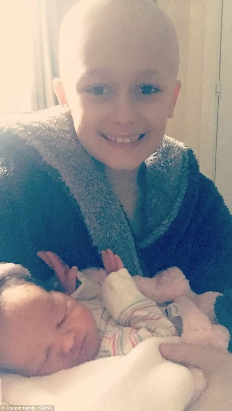 Băiețelul bolnav de cancer care s-a rugat să mai trăiască până la nașterea surioarei lui