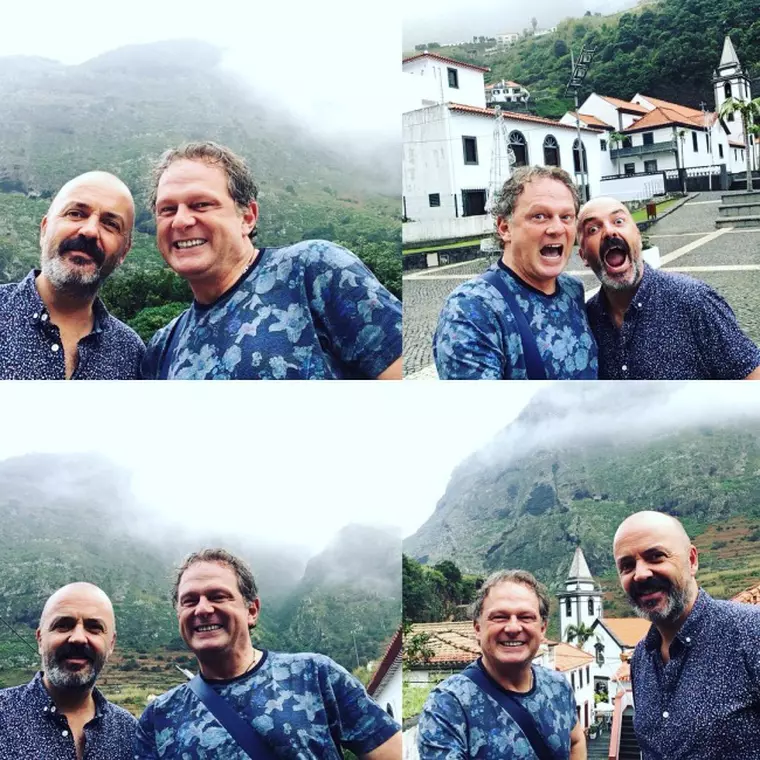 Leonard Miron alaturi de iubitul sau, Miguel