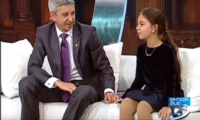 Dan Diaconescu si fiica sa, Dona Diaconescu, captur[ video Sinteza Zilei, Antena 3