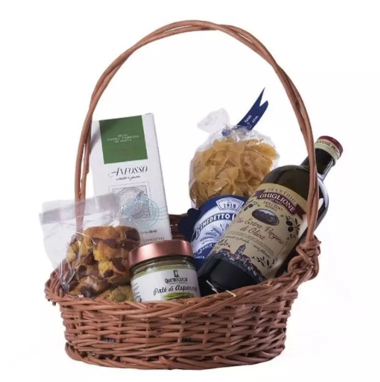 Coșuri cadou de Paște-Coș cadou de Paște cu produse gourmet