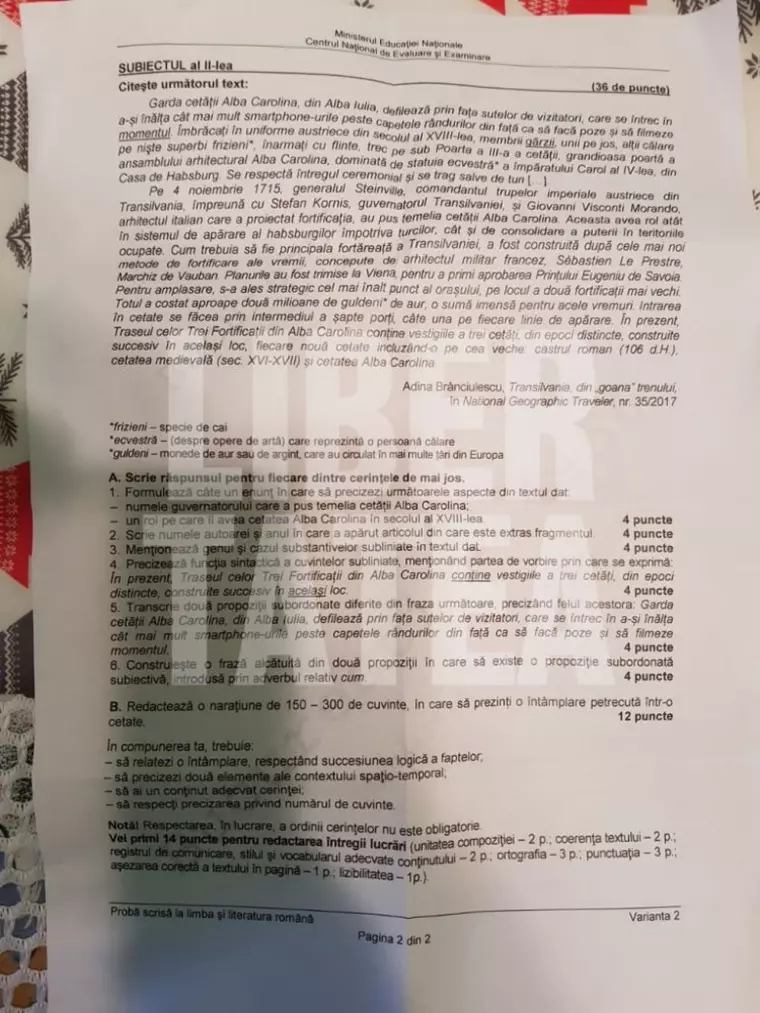 Evaluarea Națională 2018. Ce subiecte au primit elevii la Limba și Literatura Română