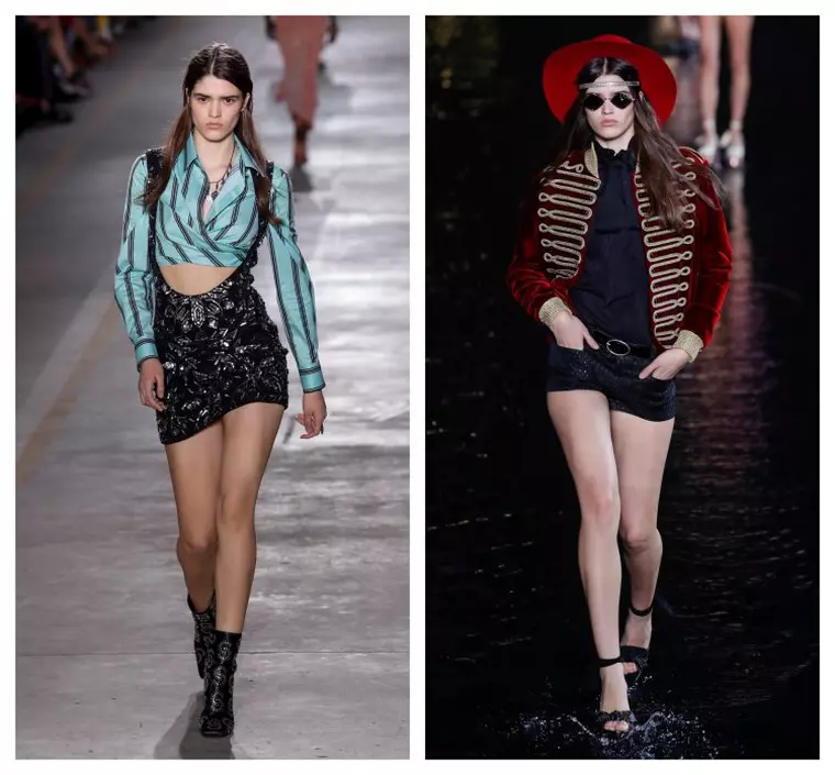 Alexandra Micu in prezentarile Roberto Cavalli si Saint Laurent