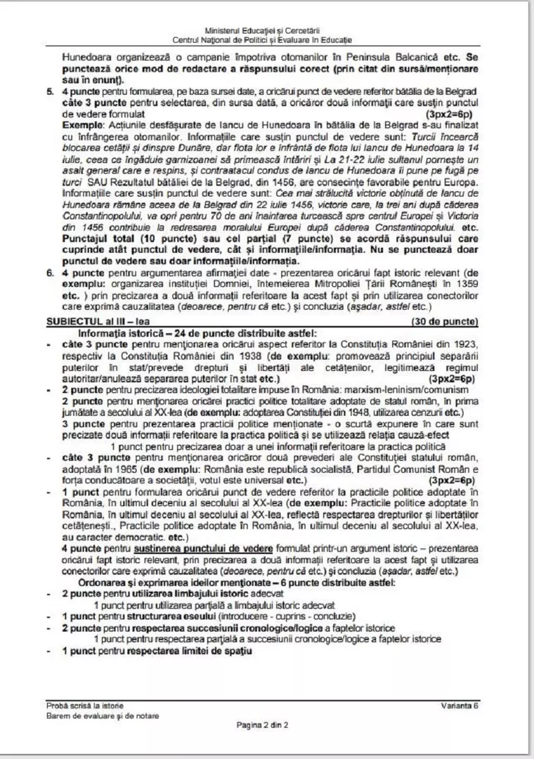 BAC 2020. Subiecte, barem de corectare, informații utile