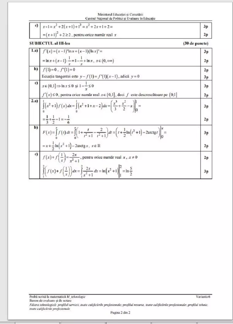 BAC 2020. Subiecte, barem de corectare, informații utile
