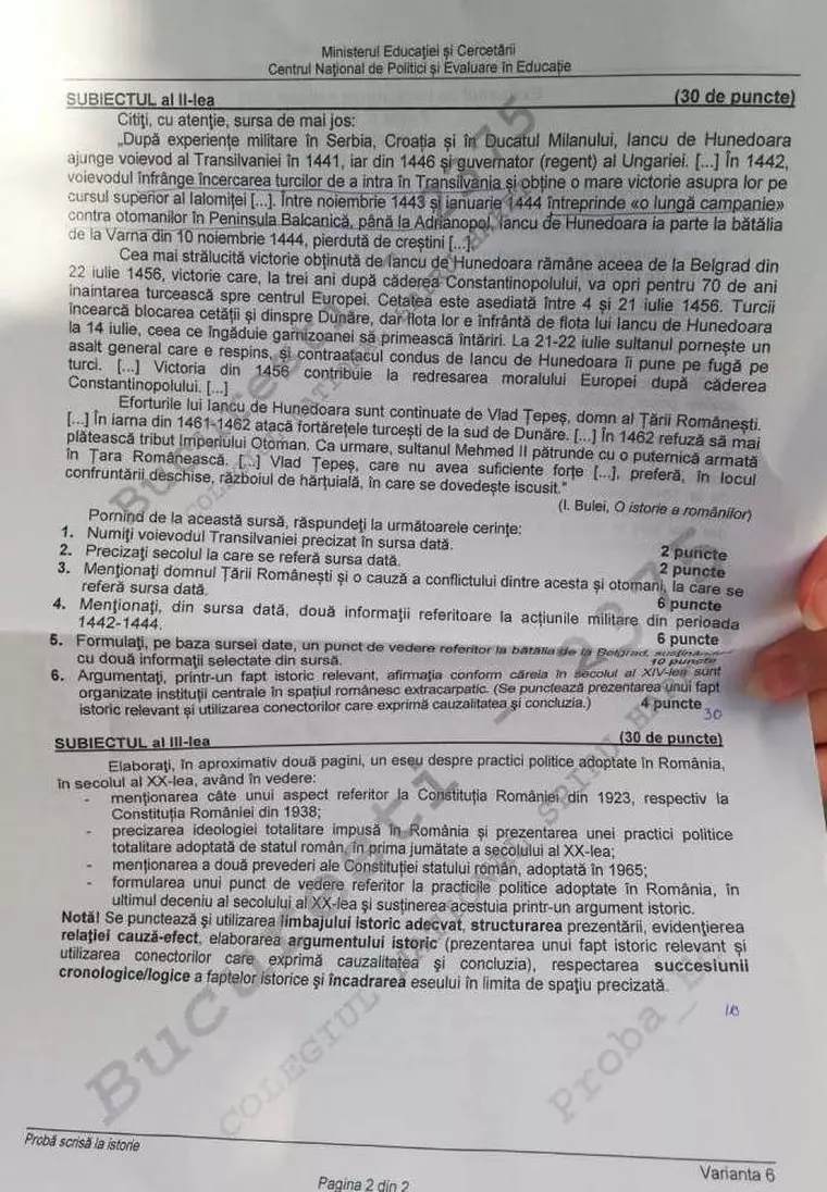 BAC 2020. Subiecte, barem de corectare, informații utile