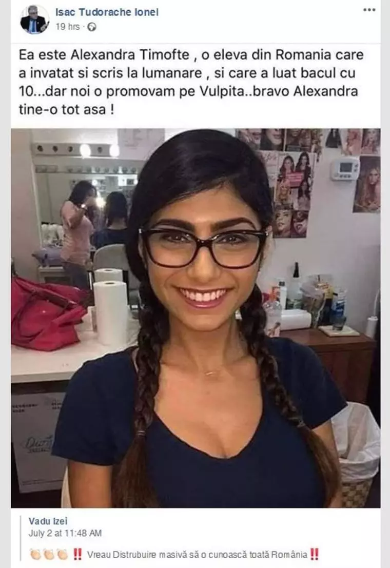 Gafa unui consilier local. A distribuit poza unei actrițe porno crezând că este o "elevă de 10 la BAC"