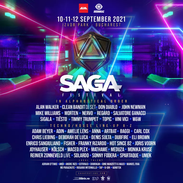 Primul festival de muzică programat în septembrie la București: Alan Walker, Tiësto și Salvatore Ganacci vin la SAGA Music Festival