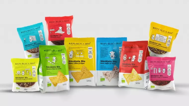 Republica BIO® intră în categoria de snacks-uri prin lansarea noii game de produse, Sănățele® și anunță parteneriatul strategic cu lanțul de cafenele 5 to go®