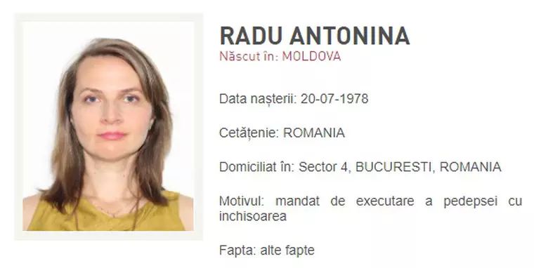 Antonina Radu, pompier la ISU București, condamnată în dosarul Colectiv, a fost dată în urmărire generală