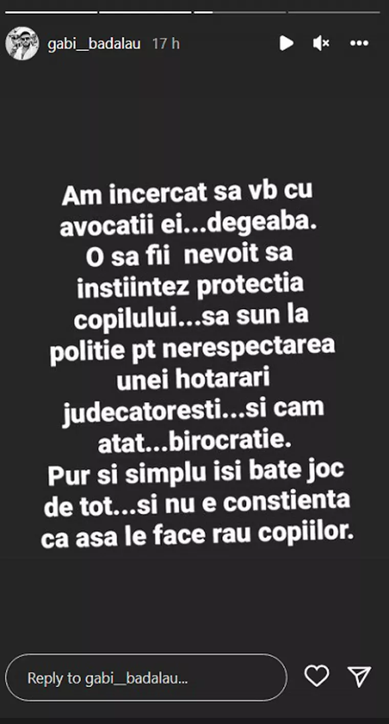 Gabi Bădălău o amenință pe Claudia Pătrășcanu  cu Poliția și Protecția Copilului. "Vrea scandal, să-și bată joc! Le face rău băieților"