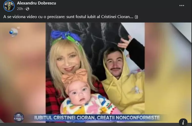 Cristina Cioran și Alex Dobrescu nu mai sunt împreună. "O despărțire ca oricare alta!"
