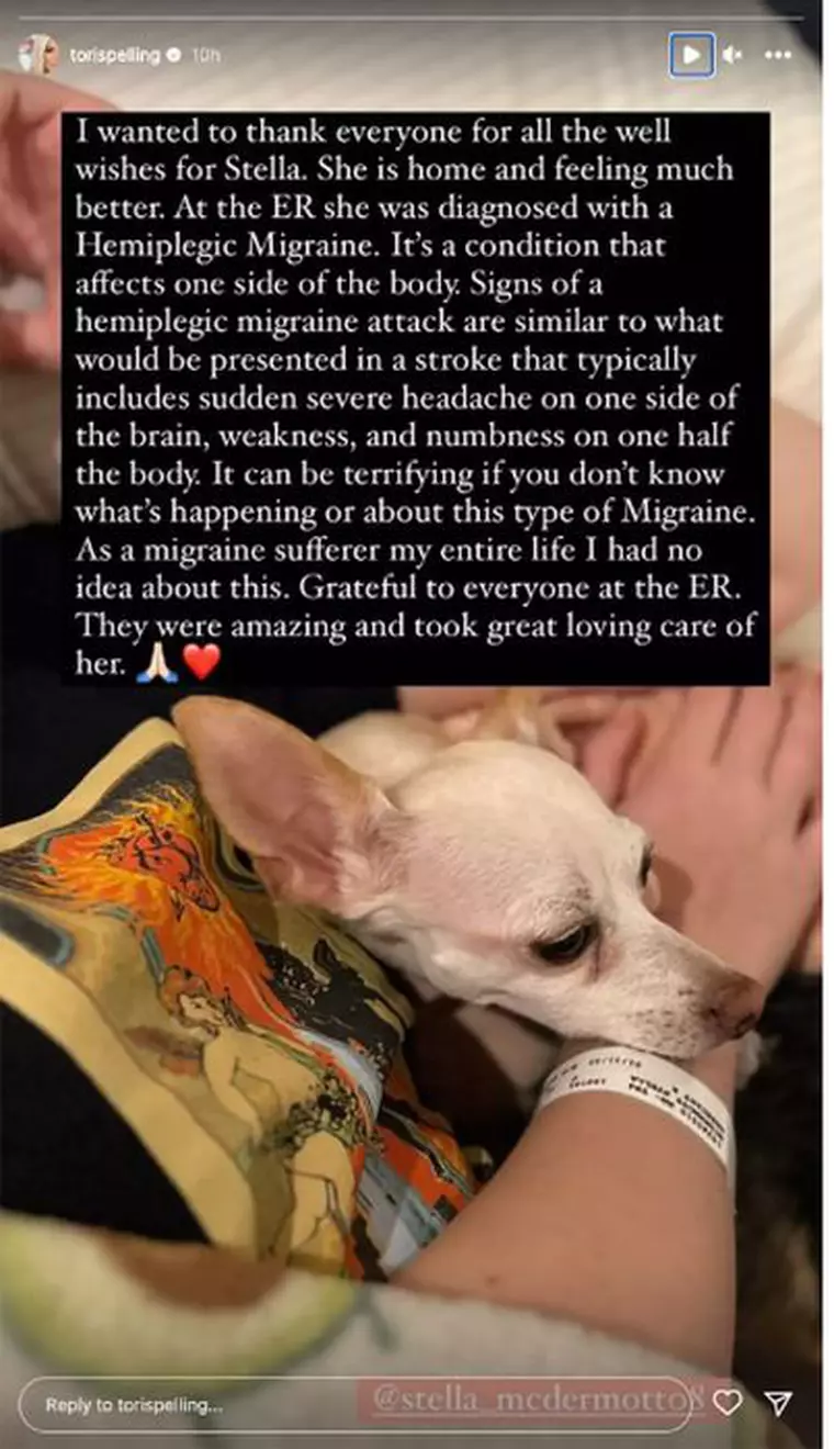 Boala cu care a fost diagnosticată fiica actriței Tori Spelling: "Simptomele sunt similare cu cele ale unui accident vascular cerebral"