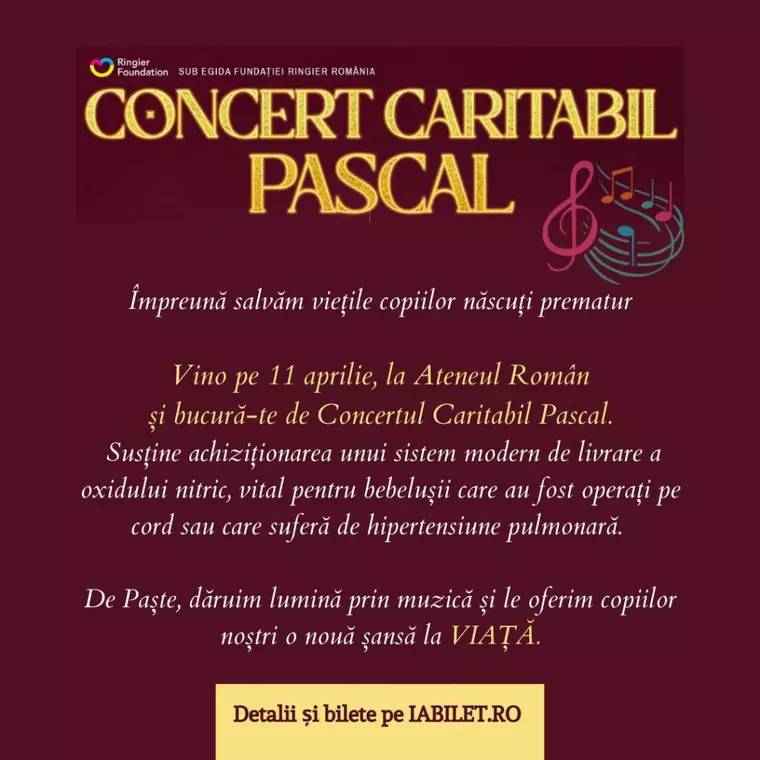 Zeci de artiști de notorietate îi învită pe iubitorii de concerte să se alăture campaniei pentru salvarea copiilor născuți prematur