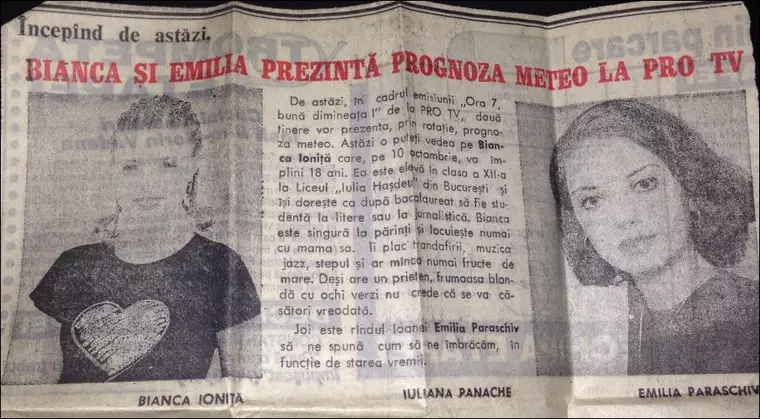Bianca Ioniță, primul job la PRO Tv. Sursă foto: Arhivă personală
