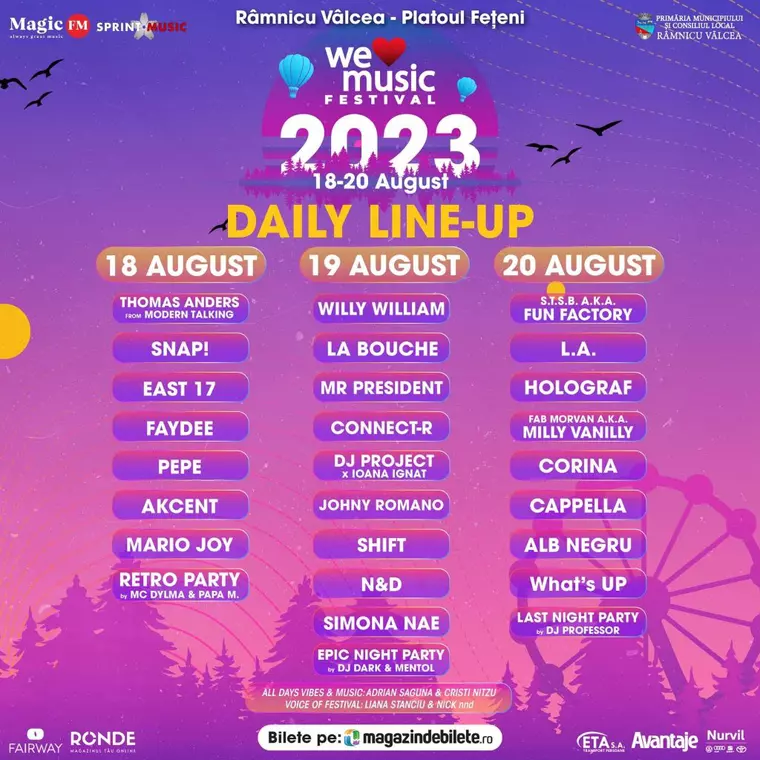 Trei zile de muzică bună și de artiști memorabili la Râmnicu Vâlcea! Cum arată daily line-up-ul pentru a doua ediție We Love Music Festival