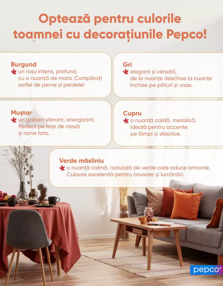 Tendințe de toamnă-iarnă 2024. Cum să amenajezi interiorul într-un stil la modă cu Pepco cu bani puțini?