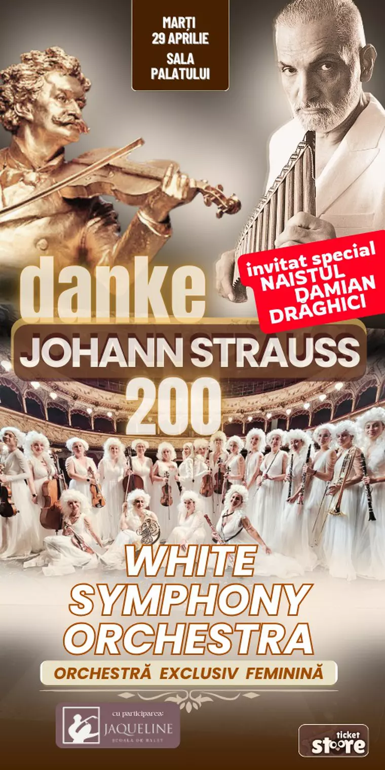 Naistul Damian Drăghici invitat alături de White Symphony Orchestra în concertul „Danke Johann Strauss 200”  din 29 aprilie de la Sala Palatului