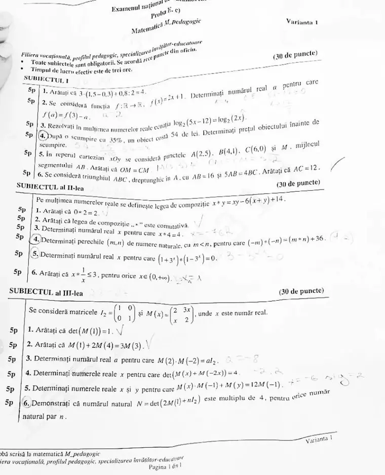 Subiecte BAC Matematică 2025. Ce le-a picat elevilor la proba obligatorie a profilului