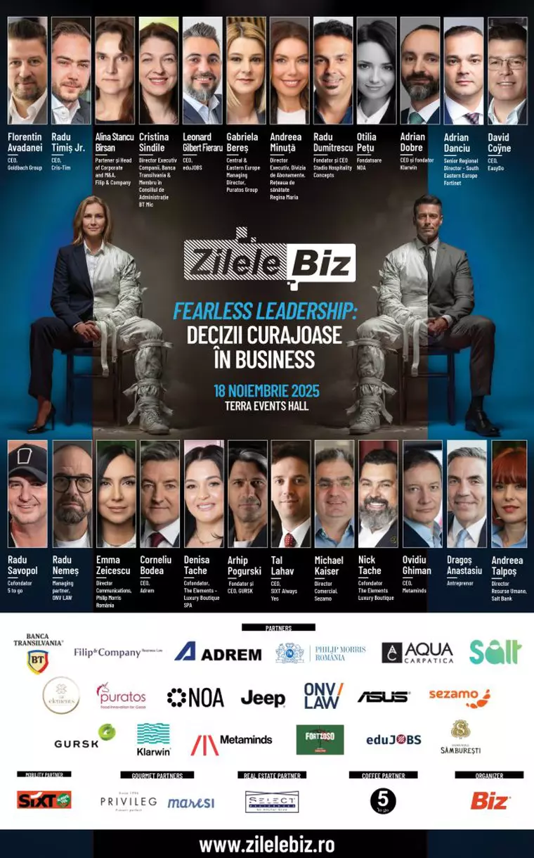 Succesul începe când se termină frica! Pe 18, 19 și 20 noiembrie, profesioniștii care pun România în mișcare se întâlnesc la Zilele Biz 2025