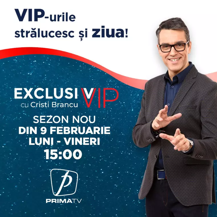 Exclusiv VIP cu Cristi Brancu revine cu un nou sezon şi o nouă oră de difuzare