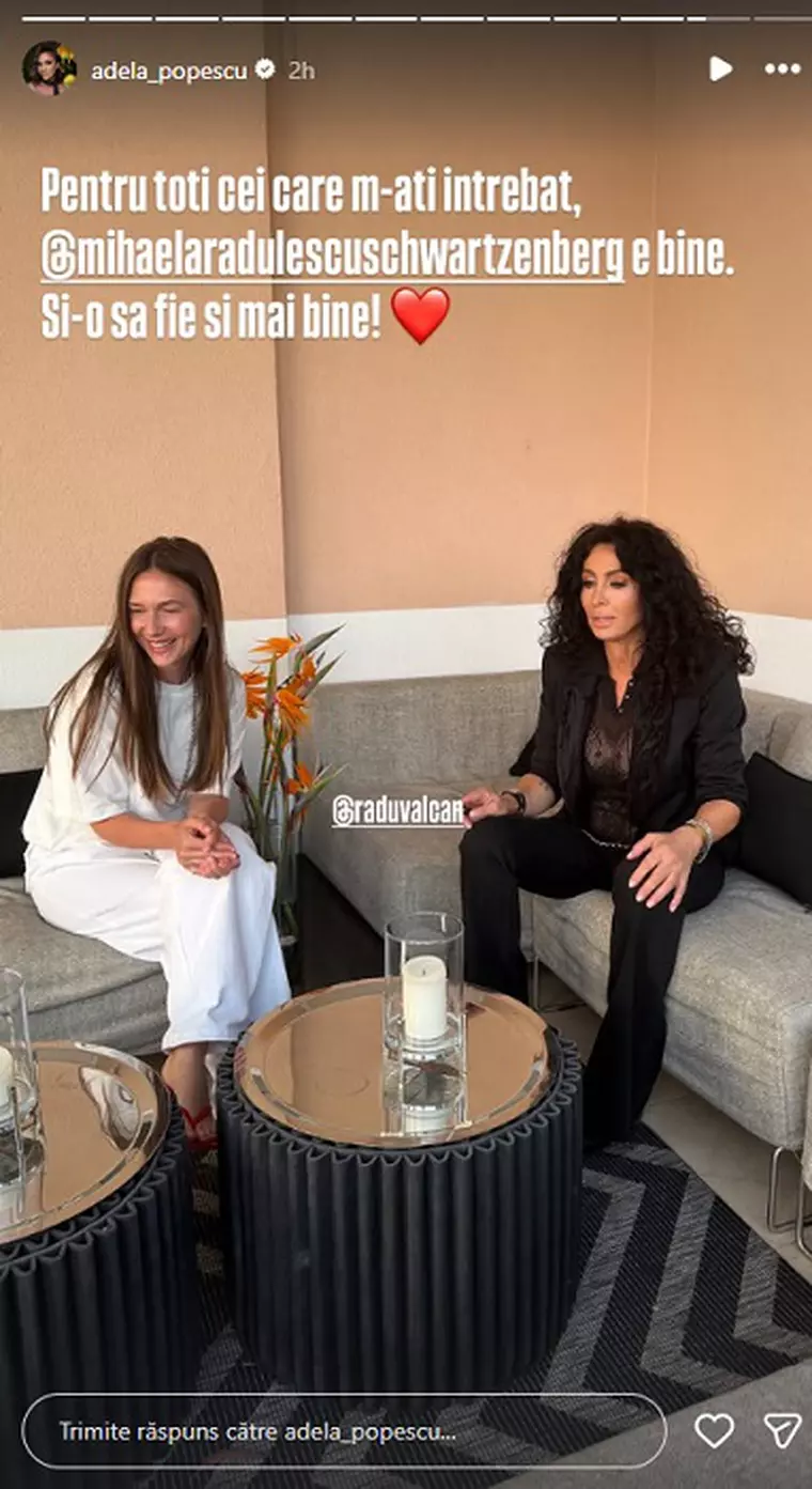 Adela Popescu, dezvăluiri despre starea Mihaelei Rădulescu după perioada critică prin care a trecut: "Pentru toți cei care m-ați întrebat..." Actrița a fost să o viziteze