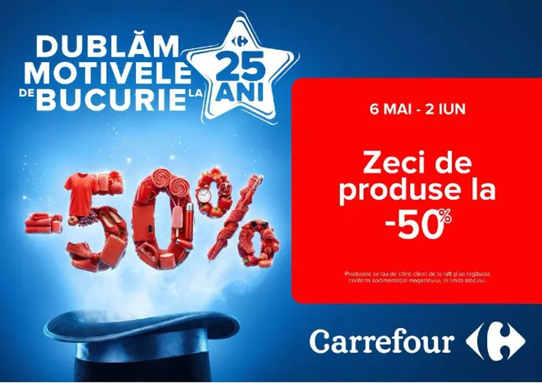 Carrefour aniversează 25 de ani și dublează motivele de bucurie