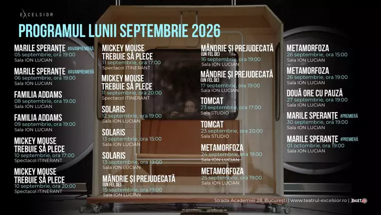 Teatrul EXCELSIOR încheie stagiunea 2025–2026 cu peste 35.000 de spectatori, cinci premiere, numeroase nominalizări și premii