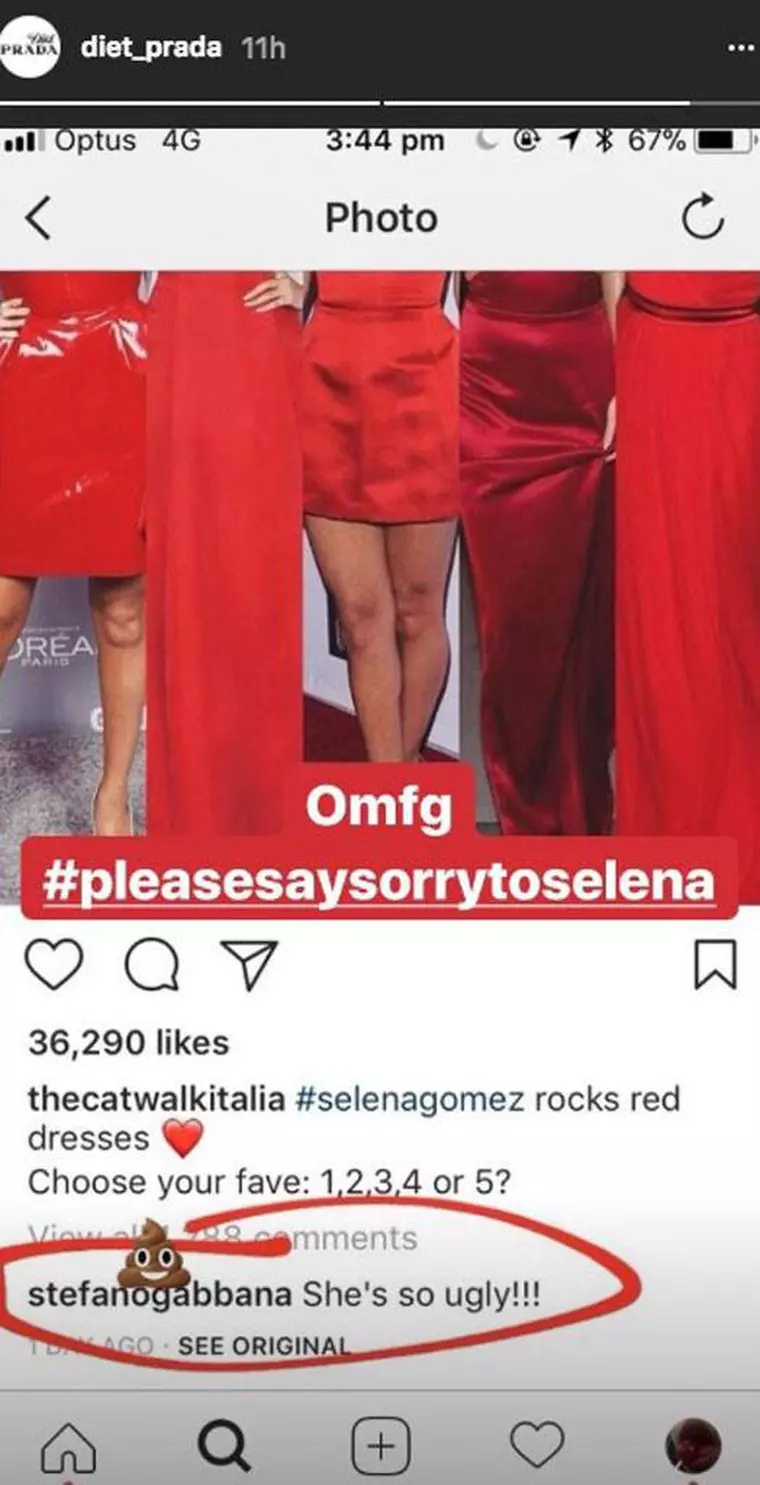 Designerul Stefano Gabbana a jignit-o pe Selena Gomez: E atât de urâtă!'