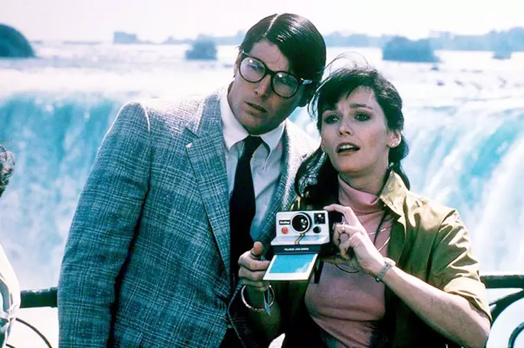 Margot Kidder alături de Christopher Reeve. Secvență din filmul 