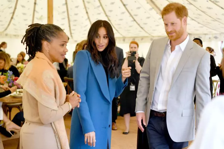 Doria Ragland, alături de fiica sa și de Prințul Harry