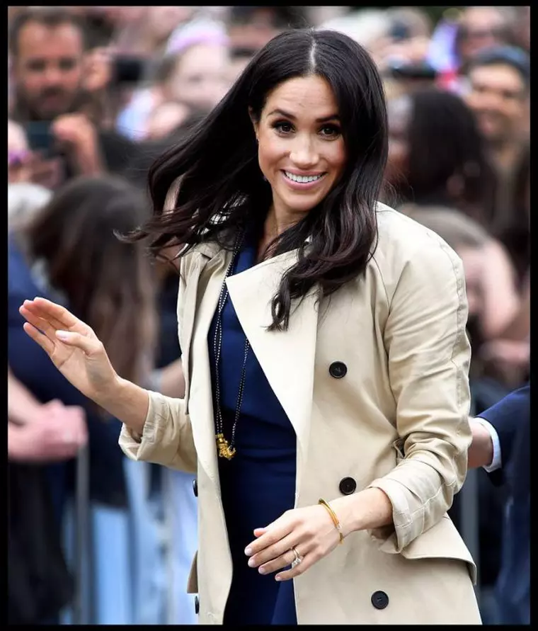 Meghan Markle poartă colierul din paste pe care l-a primit de la copil