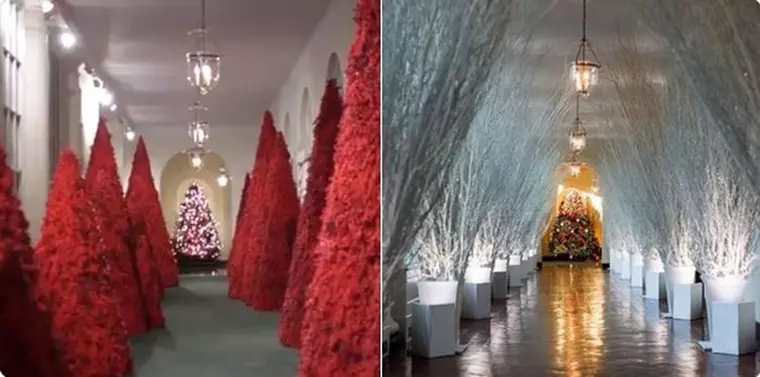 Anul acesta, de Crăciun, Melania Trump a îngrozit pe toată lumea cu brazii ei roșii...