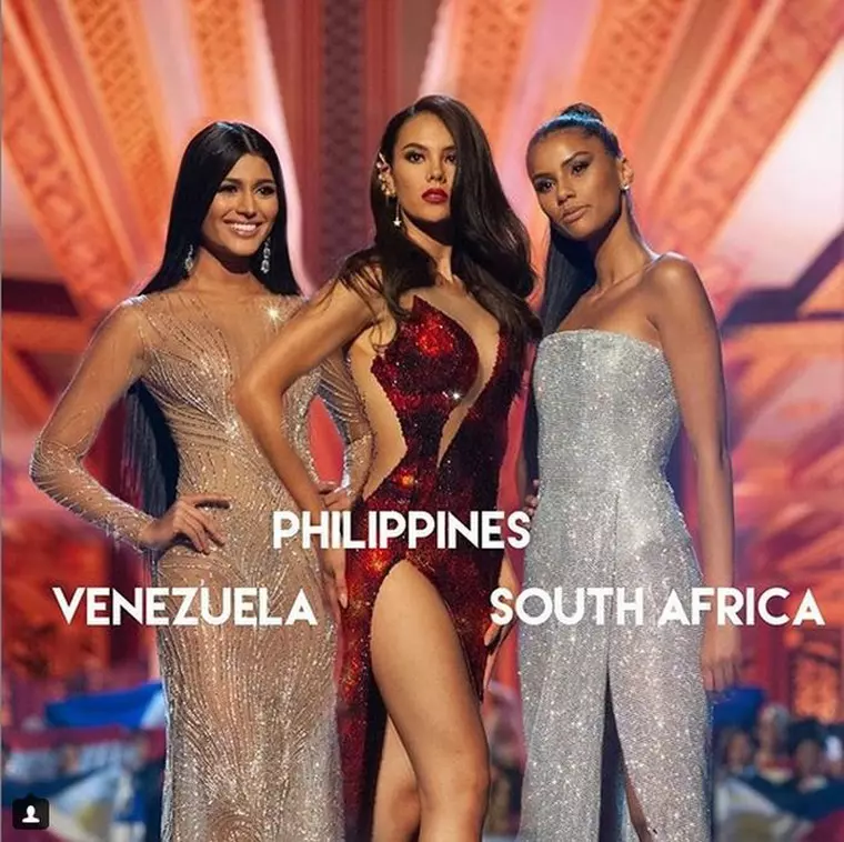 Cele trei care și-au disputat primul loc la Miss Univers.