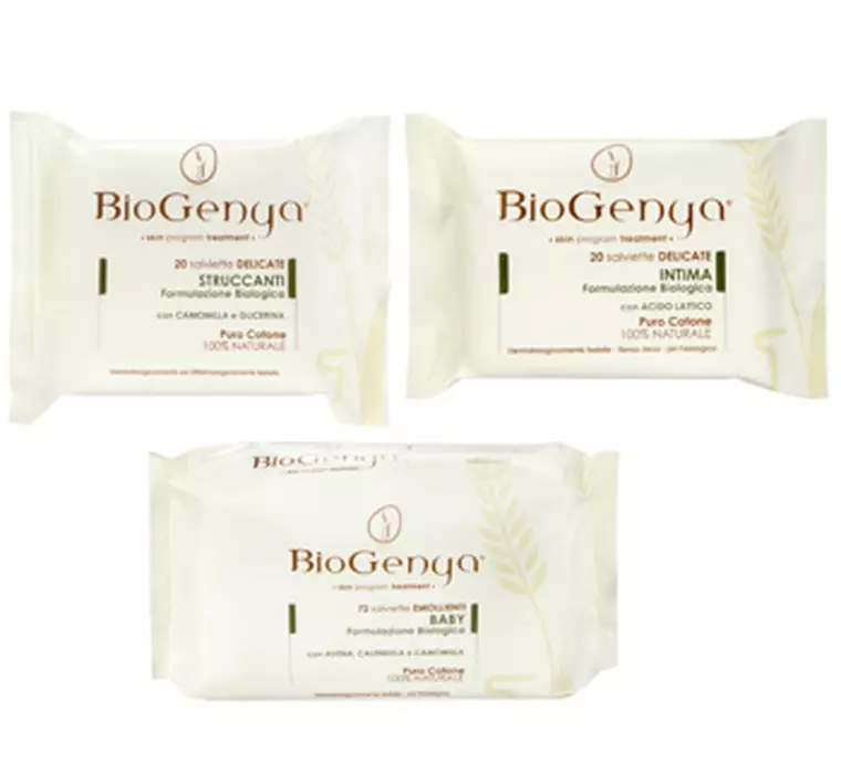 Gama de servetele umede BioGenya, cu ingrediente din culturi organice