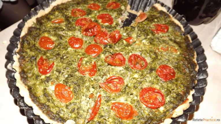 Tarta cu somon si spanac