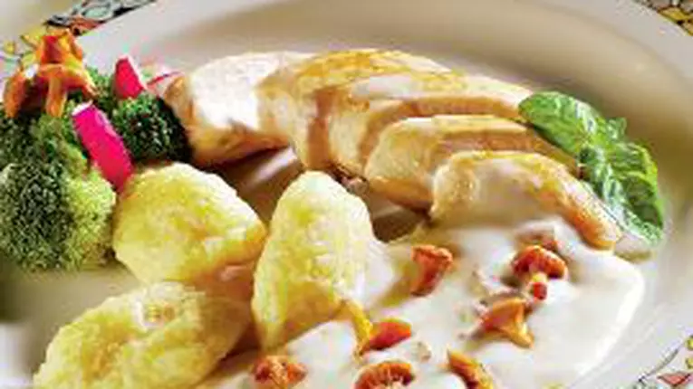 Pui cu ciuperci şi papanaşi